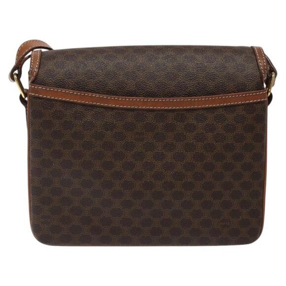 CELINE Macadam Canvas Shoulder Bag PVC Leather Brown Gold Auth 116316 - Picture 2 of 16